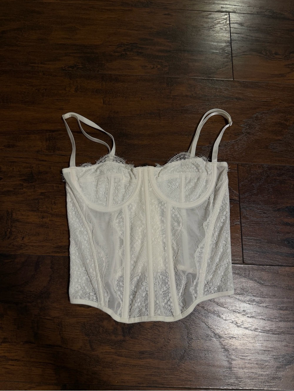 White Lace Bustier Corset Top